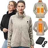 Weston Women’s Heated Fleece Jacket – Rechargeable Electric Heated Jacket, With or Without Hood