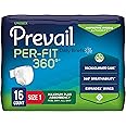 Prevail Per-Fit 360 Daily Incontinence Briefs, Unisex Adult Incontinence Briefs with Tabs, Maximum Plus Absorbency, Size 1, 20 Count Bag