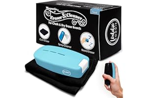 Loddie Doddie 2-in-1 Magnetic Whiteboard & Chalkboard Eraser - Teal - Low-Odor Cleaning Spray for Dry Erase Boards - Ergonomic Magnetic Dry Erase Eraser - Whiteboard Accessories for Multiple Surfaces