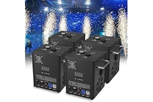 PAIDUN Cold Spark Machine 700W 4PCS Sparkler Fountain 6–19ft Height Adjustable, with Remote & DMX512 2CH Control, Safe & Reusablefor Wedding Party Event Church DJ Show Performance（Not Include Material）