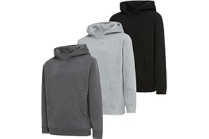 PURE CHAMP Boys Hoodies 3 Pack Fleece Pullover & Zip-Up Sweatshirts for Boys Kids Youth Plain Basic Everyday Wear Sizes 4-20