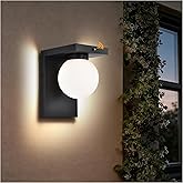 Black Exterior Light Fixture, Dusk to Dawn LED Outdoor Wall Light, 12W Integrated LED Modern Farmhouse Sconce with Frosted Gl