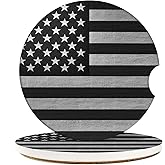 Britimes Grey Car Coasters for Drinks, 2 Pack Ceramic Stone 2.56