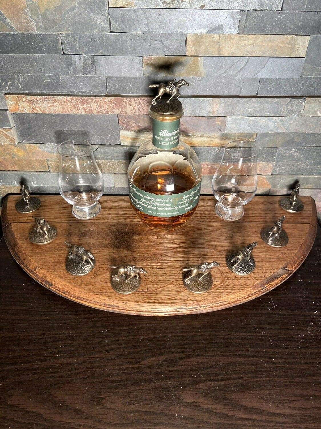 Blanton's Bourbon Cork Display From a Bourbon Barrel Lid
