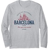 Spain Retro Styled Vintage Barcelona Long Sleeve T-Shirt