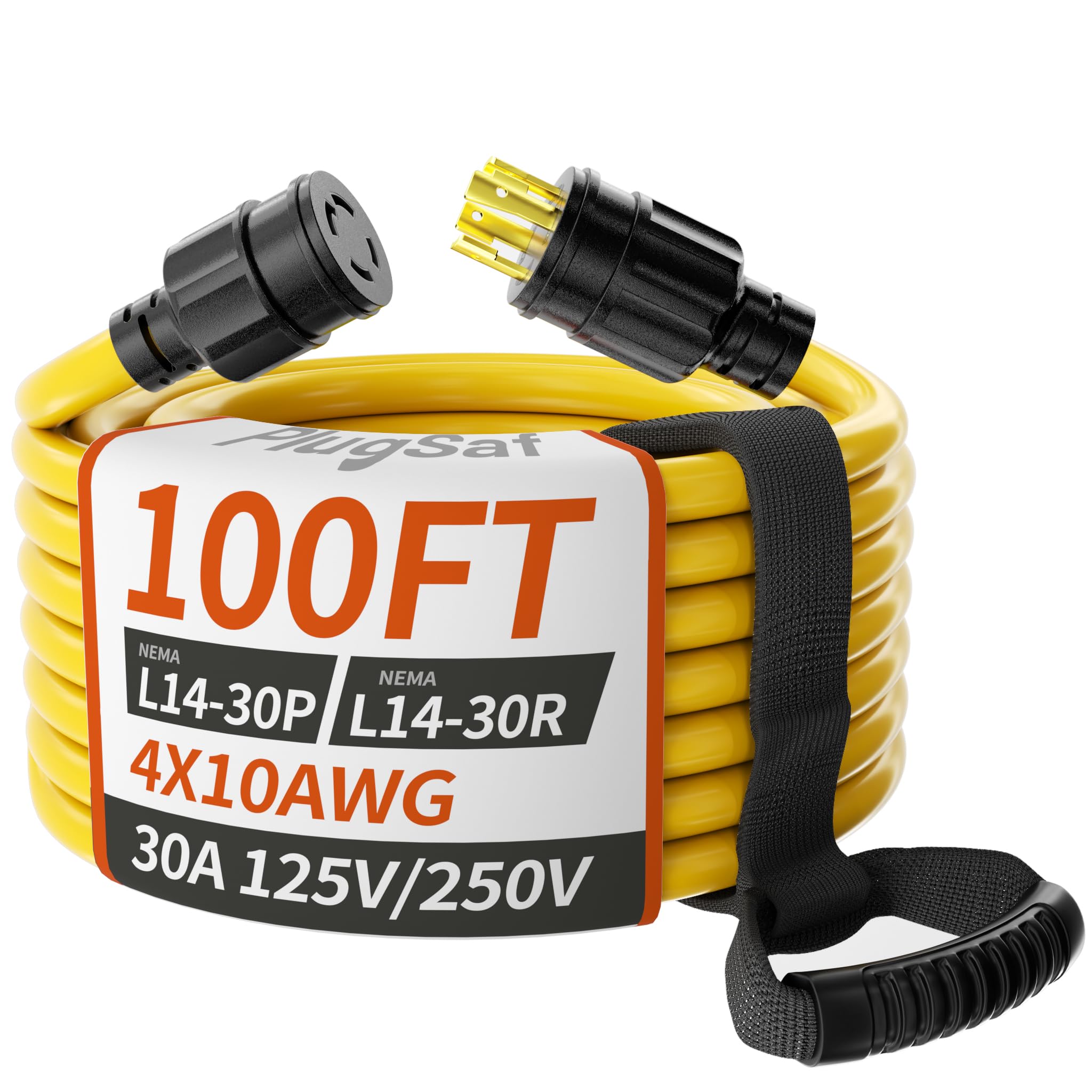 PlugSaf 100FT 30 Amp Generator Extension Cord 4