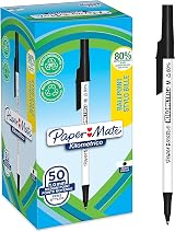 Paper Mate Kilometrico Ballpoint Pens 1.0mm Black Ink 50 Count 80% Recycled