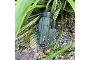 SCOKC Waterproof Monocular Telescope | Lightweight with Travel Bag, Compact, 10X Magnification, Wide Field of View for Bird Watching, Hunting, Hiking, Camping (12x32, Army Green)