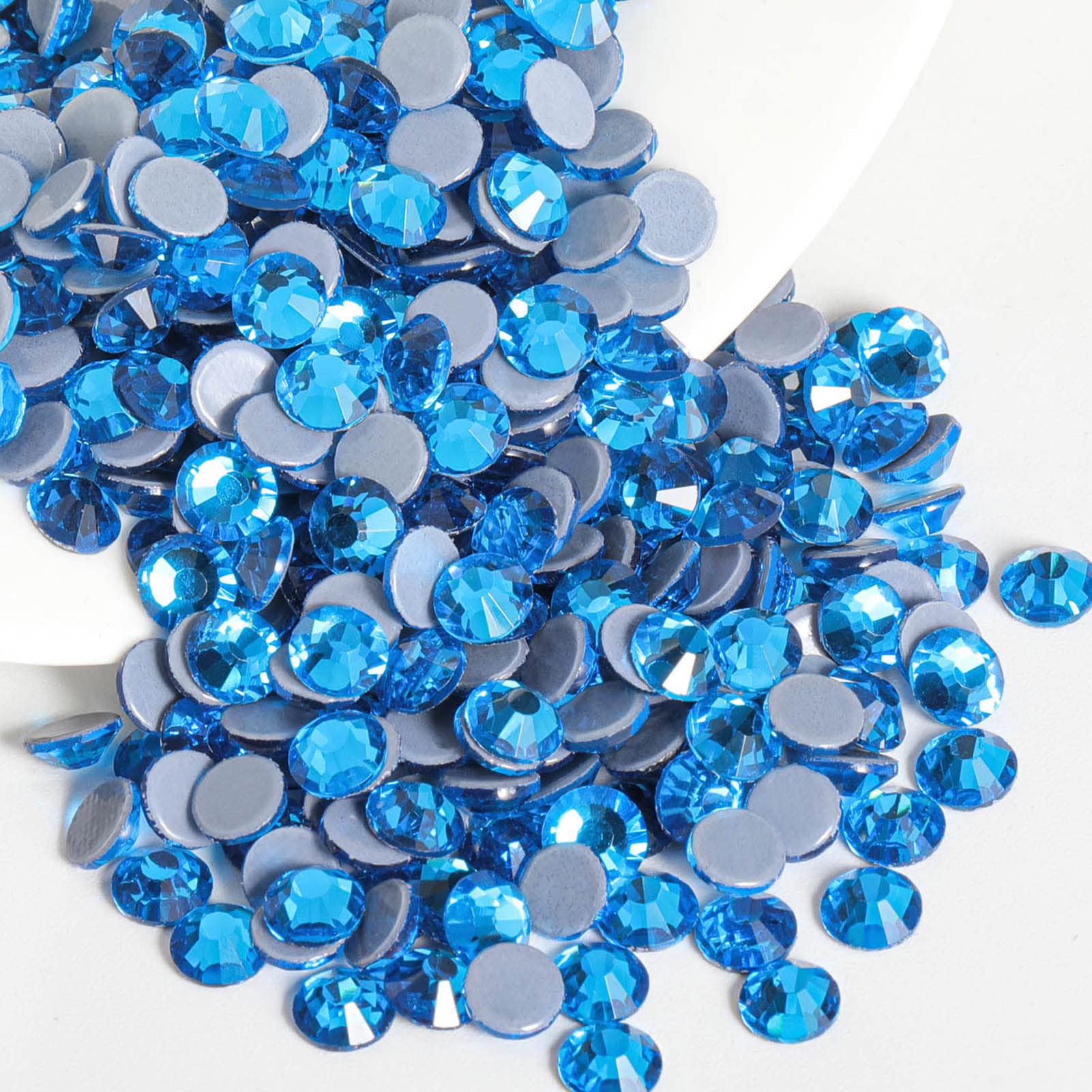 Beadsland Hotfix Rhinestones, 1440pcs Flatback Crystal Rhinestones for Crafts Clothes DIY Decorations, Capri Blue, SS16, 3.8-4.0mm — image 1