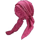 ZLYC Chemo Headwear Pre Tied Head Scarf Headwraps Lightweight Turban Beanie Cap for Women