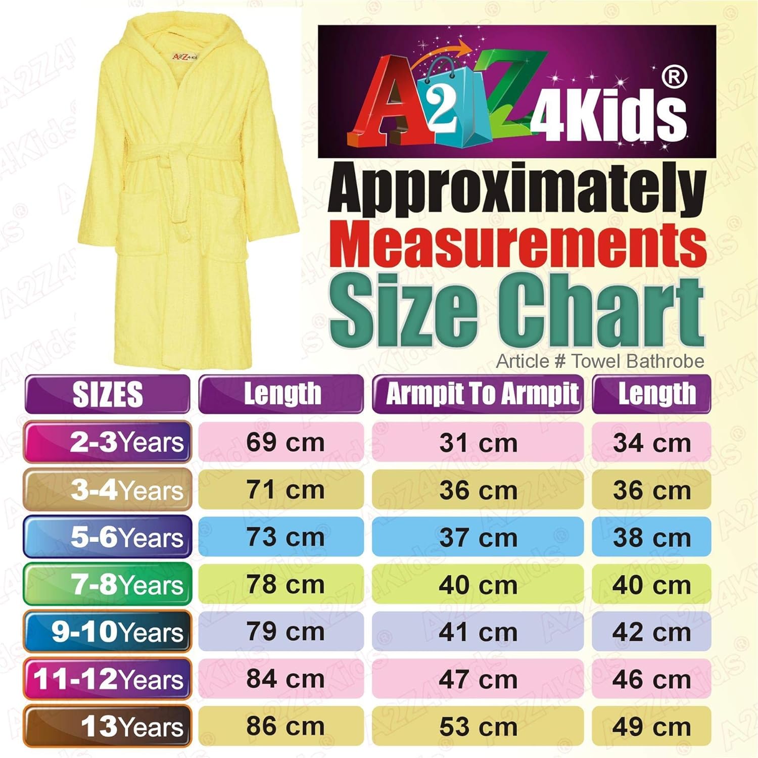 Kids Girls Boys Cotton Soft Terry Hooded Bathrobe Luxury Dressing Gown 3-13 Year: Clothing