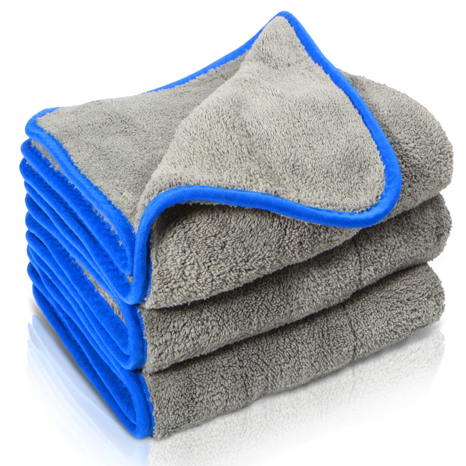 Trehai Microfibre Car Cleaning Cloths Upgraded 1200gsm Lint Free Car