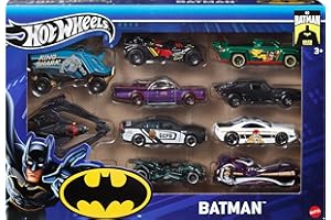 Hot Wheels Toy Cars, 10-Pack of Batman-Themed 1:64 Scale Die-Cast Vehicles, Popular Hero, Sidekick & Villain Castings from Th