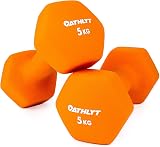 Athlyt Neoprene Dip Dumbbell Set 2 x 5kg Orange Neoprene Coated