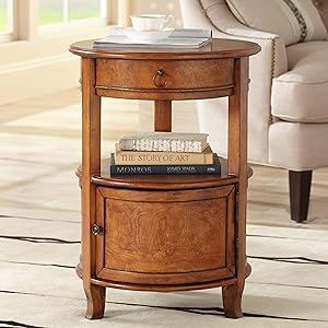 Kendall 20" Wide Cherry Finish Small Round Accent Table - Kensington Hill