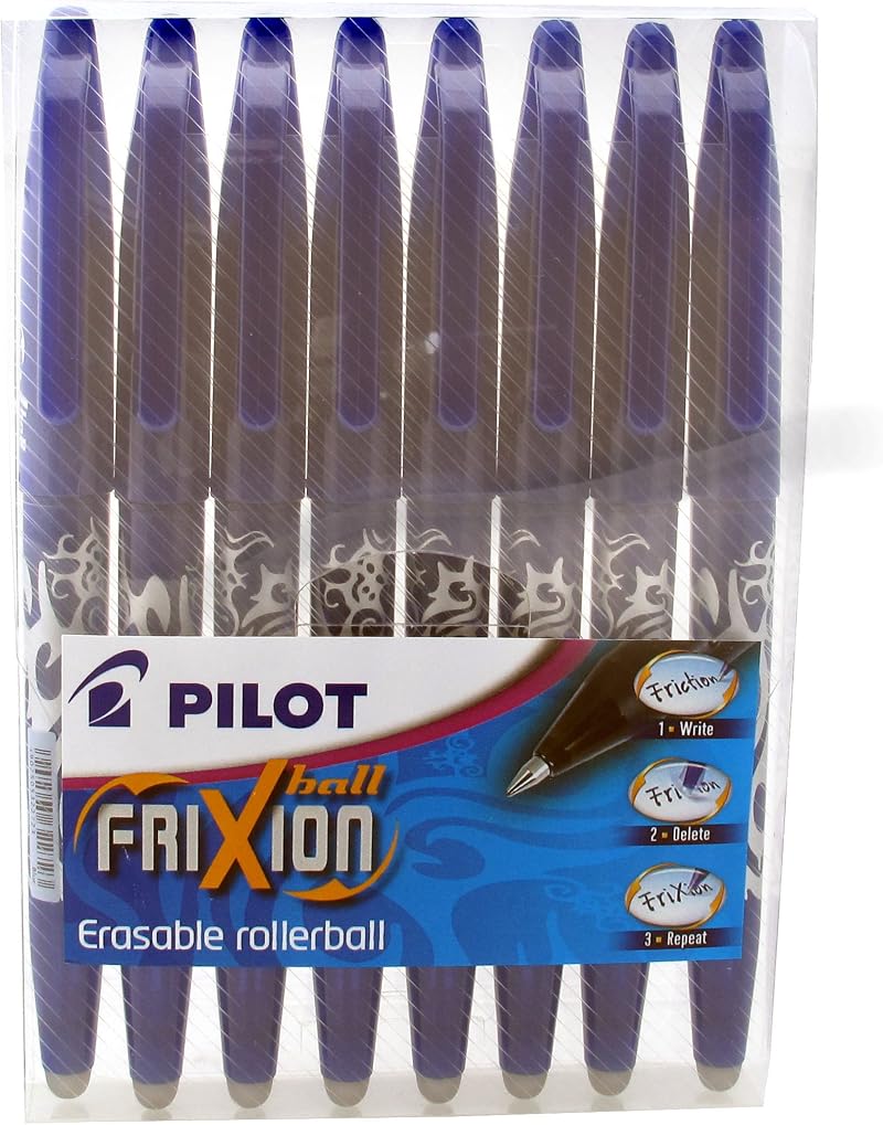 Pilot Frixion Erasable Rollerball 0.7 mm Pack of 8 Blue