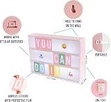 BONNYCO Pink Cinema Light Box 400 Letters Emojis 2 Markers USB or Batteries view 3