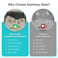 WoofiGo Enclosed Stainless Steel Cat Litter Box