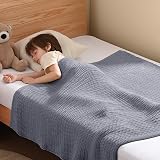 Guohaoi Knitted Weighted Blanket Kids (Light Grey 36"x48" 5lbs) No Beads Cooling Heavy Blanket, Home Decor Breathable Chunky Knit Throw Blanket for All-Season Use