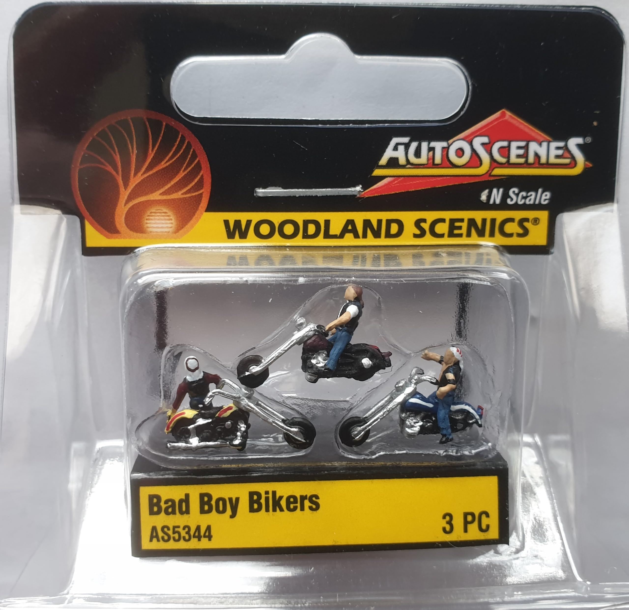 Woodland Scenics AS5344 Rocker Outlaws Motorcyclist Chopper Figures Track N 1:160 Bad Boy Bikers