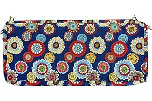 Magpie Fabrics Patio Bench/Swing Cushion Slip Cover 48 x 18 x 3 Inch, Water Resistant UV Protection Outdoor Furniture Loveseat Replacement Cushion Cover with Zipper (Heronsbill Navy)