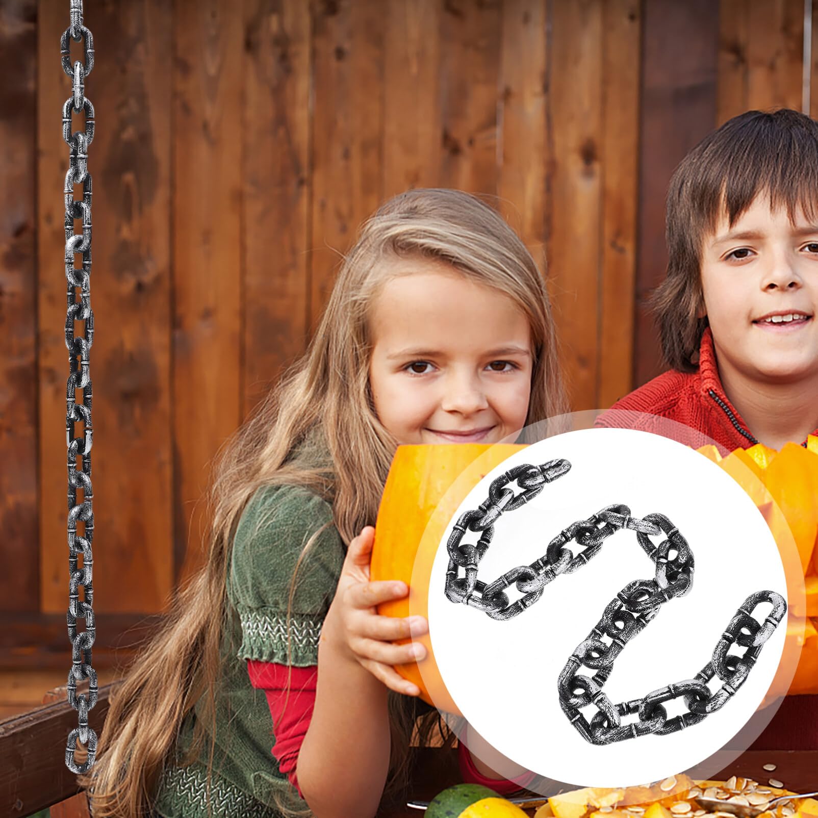 IMIKEYA Plastic Halloween Chains: 3.2 Feet Fake Chains Props for Cosplay Party Decoration