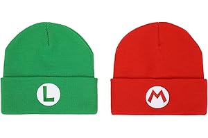 Bioworld Super Mario Bros. Mario Luigi 2 Pack Beanie Set