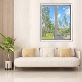 NeatiEase Adjustable Magnetic Window Screen 90x140 cm White Frame Black Mesh view 7