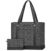 Laptop Tote Bag for Women, Water Resistant Canvas Womens Work Tote Bag, Large Capacity Shoulder Bag Fits 15.6 inches Laptop