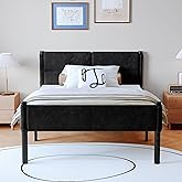 Henshwon Metal Bed Frame,14Inch Twin Size Bed Frame with Storage Space,Heavy Duty Sturdy Mattress Foundation,Easy Assembly,No Box Spring Needed,Black Twin