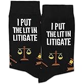 SSQBZU I Put The Lit in Litigate–Funny Lawyer Socks Gifts for Birthday, Christmas, Law School Graduation, etc.