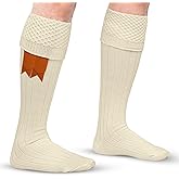 DSS KILTS-Kilt Hose, Tradional Scottish Kilt Scocks Wool Blend, Bubbled Design Kilt Socks for USA Shoe Sizes