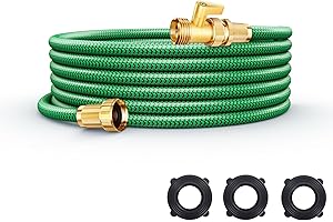 AERIGON Non-Expandable Garden Hose 25ft, Flexible Water Hose with High-Density Fabric & Leak-Proof Metal Interface, Kink Resistant Wearproof Water Pipe for Gardening, Car Wash, Lawn, Yard