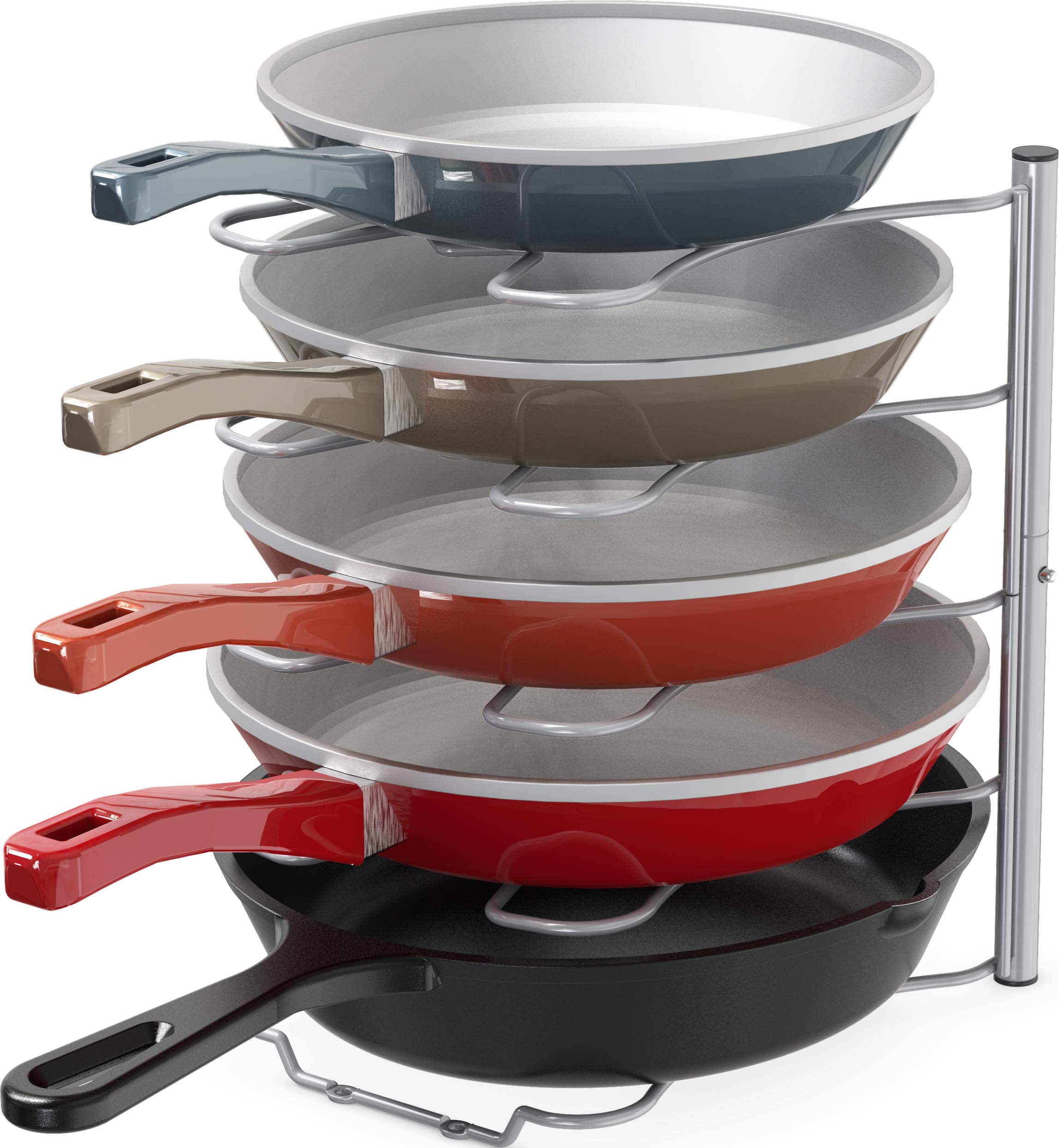 Photo 1 of Deco Brothers Pan Organizer Rack for Kitchen Cabinet and Counter, Silver