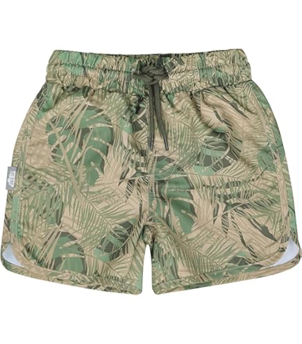 Nouveau-né Bébé Garçon Maillot De Bain 2 Pièces Anti-UV T-Shirt Manches Longues + Short De Bain + Chapeau De Soleil Costume De Natation, Bleu Rayé Requin, 6-12 Mois