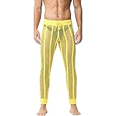 Panegy Men's Fishnet Legging Pants & Shorts Mesh Drawstring Loose Lounge Pants Swim Shorts