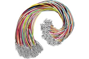 50 PCS Waxed Cord Necklace Set, Braided Wax Rope Necklaces with Lobster Clasp & Extension Chain for Jewelry Making Chains for