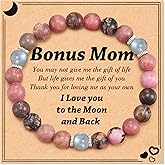 Tarsus Natural Stone Bracelet for Mom/Grandma/Sister/Aunt/Bonus Mom, Moonstone Beads Handmade Bracelet Christmas Birthday Gifts for Women