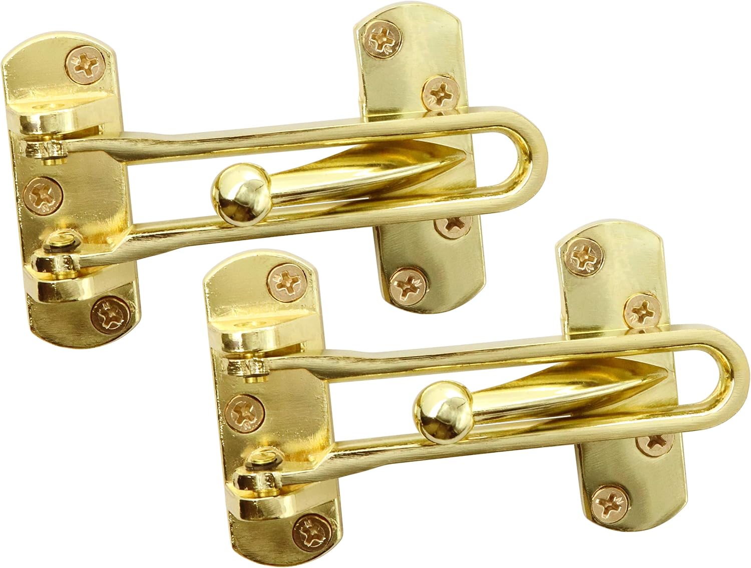 LBY 2Pack Home Security Door Lock, Heavy Duty Swing Bar Lock, U Swing