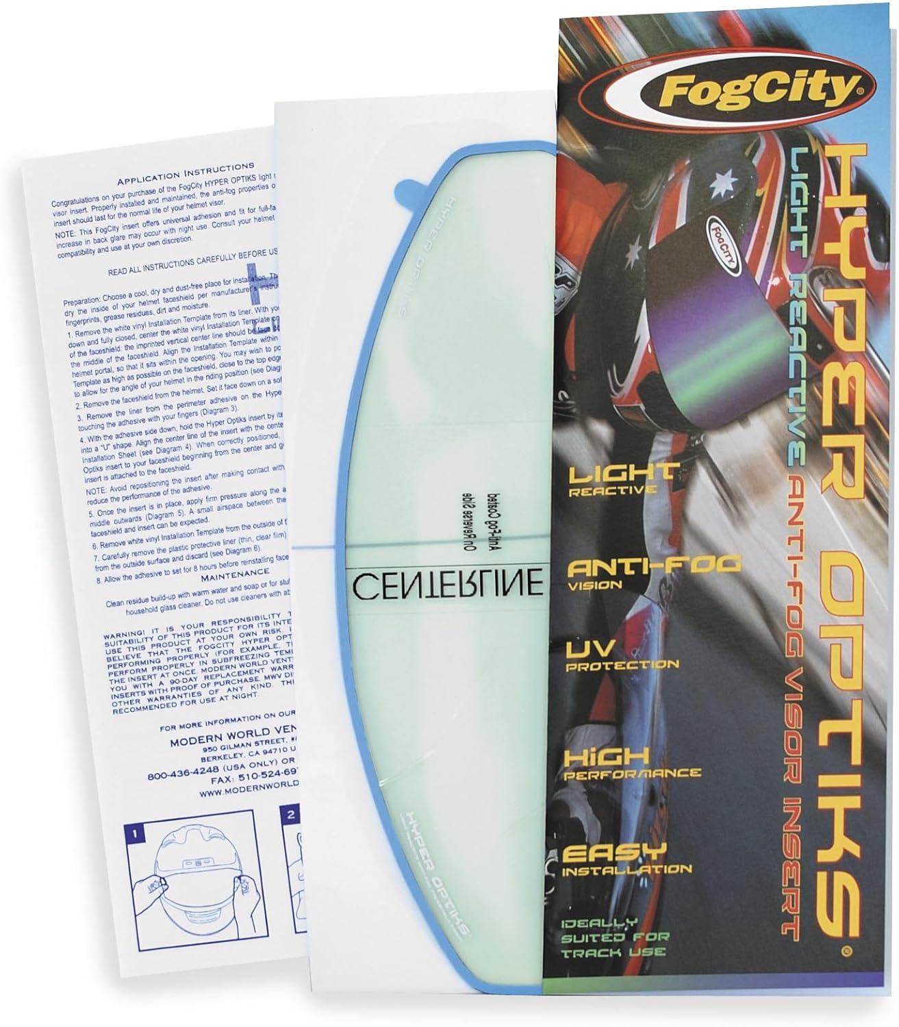 Fog city visor insert Clearance