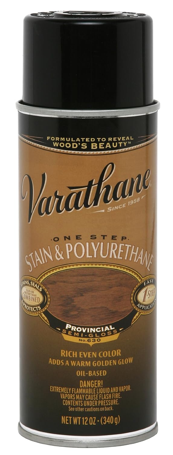 Varathane 243865 Wood Stain & Polyurethane Spray, 12 oz, Provincial