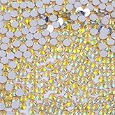 1000 Pieces SS20 5mm Flatback AB Rhinestones Clear Glass Round Gems Crystals for Nail Art DIY Crafts Clothes Shoes Bags (Crystal Yellow)