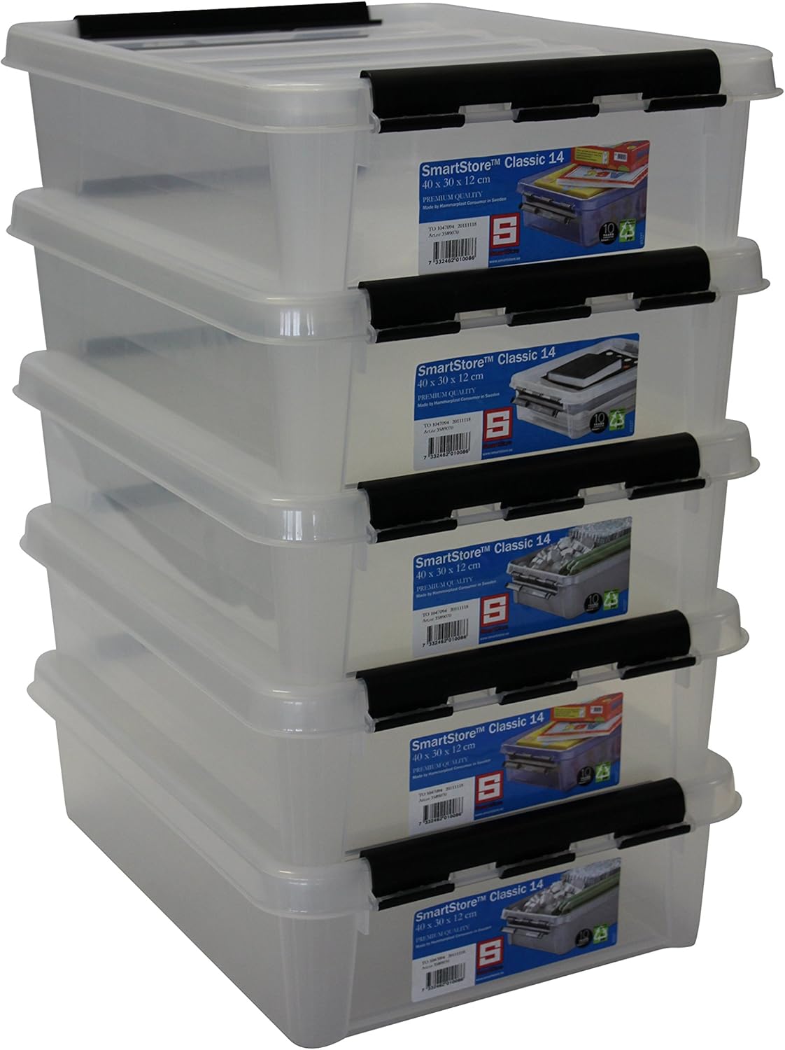 Orthex 35890705 Clip Box Smart Store Classic, 14 Plastic Storage Boxes