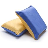 Anglekai 2P Window Defogger Sponge, Windshield Glass Defogger | Absorbent Car Window Cleaner for Auto Cleaning (Blue+Yellow)