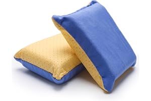 Anglekai 2PCS Window Defogger Sponge, Absorbent Window Glass Defogger Car Windshield Cleaner for Auto Cleaning(Blue+Yellow)