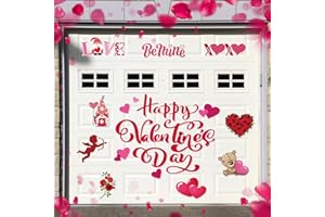 Ferraycle 25 Pcs Magnetic Valentine Garage Door Decorations Happy Valentine Gift Garage Door Magnets Love Heart Decor Car Magnets Stickers Refrigerator Decals