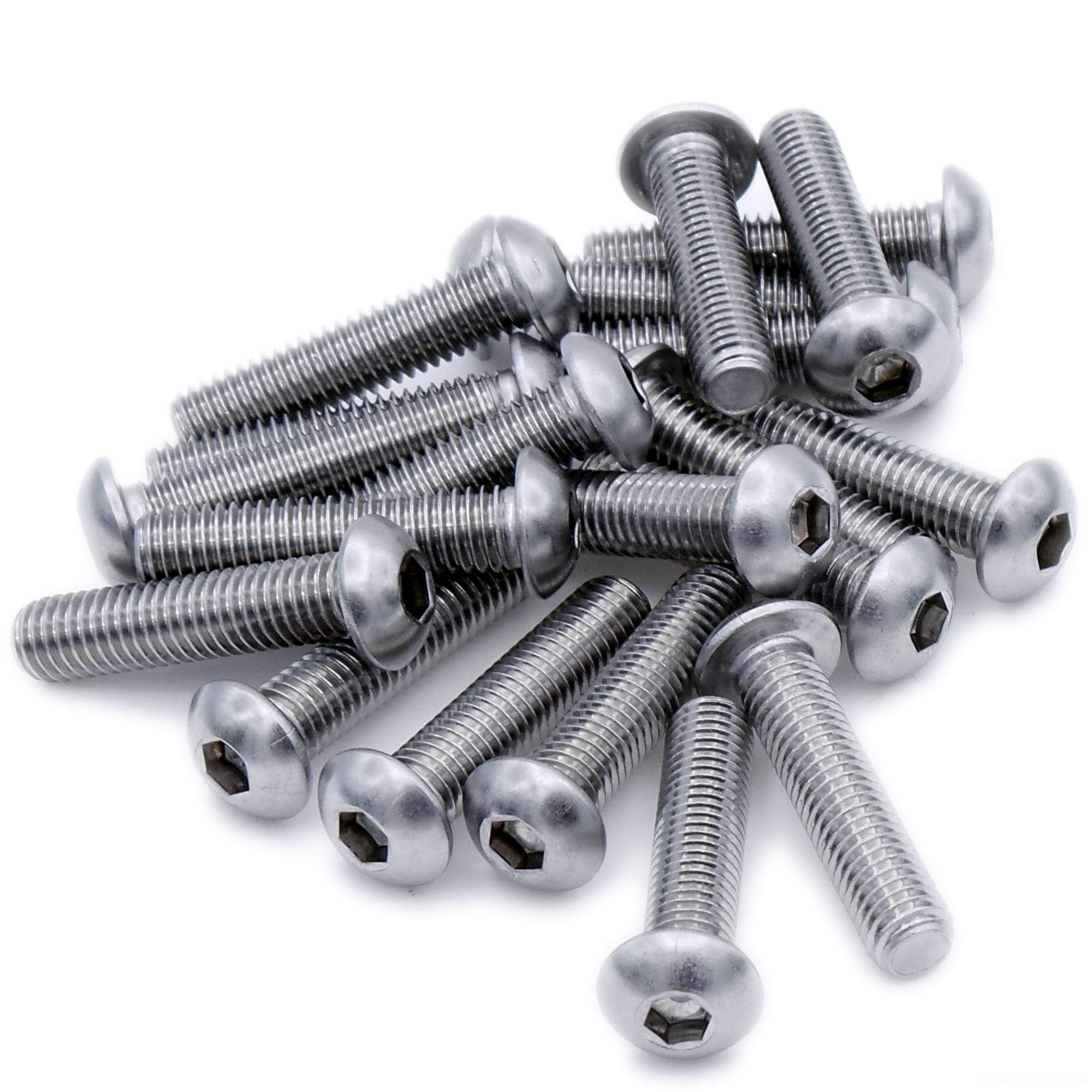 M3 (3mm x 16mm) Hex Socket Button Machine Screw (Bolt) - Stainless Steel (A2) (Pack of 20)