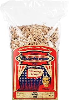 Axtschlag Räucherchips Hickory, 1000 Gramm sortenreine Räucherspäne für besondere Rauch- und Geschmackserlebnisse, für alle Grills