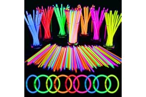 MEGA-LOOPOLIS Mega-L 100 PCS Bright Glow Sticks Bulk - Halloween Glow in the Dark Party Supplies, 8" Glowsticks Easter Party Favors with Bracelets and Necklaces Light Sticks Bulk Party Favors for Kids or Adult