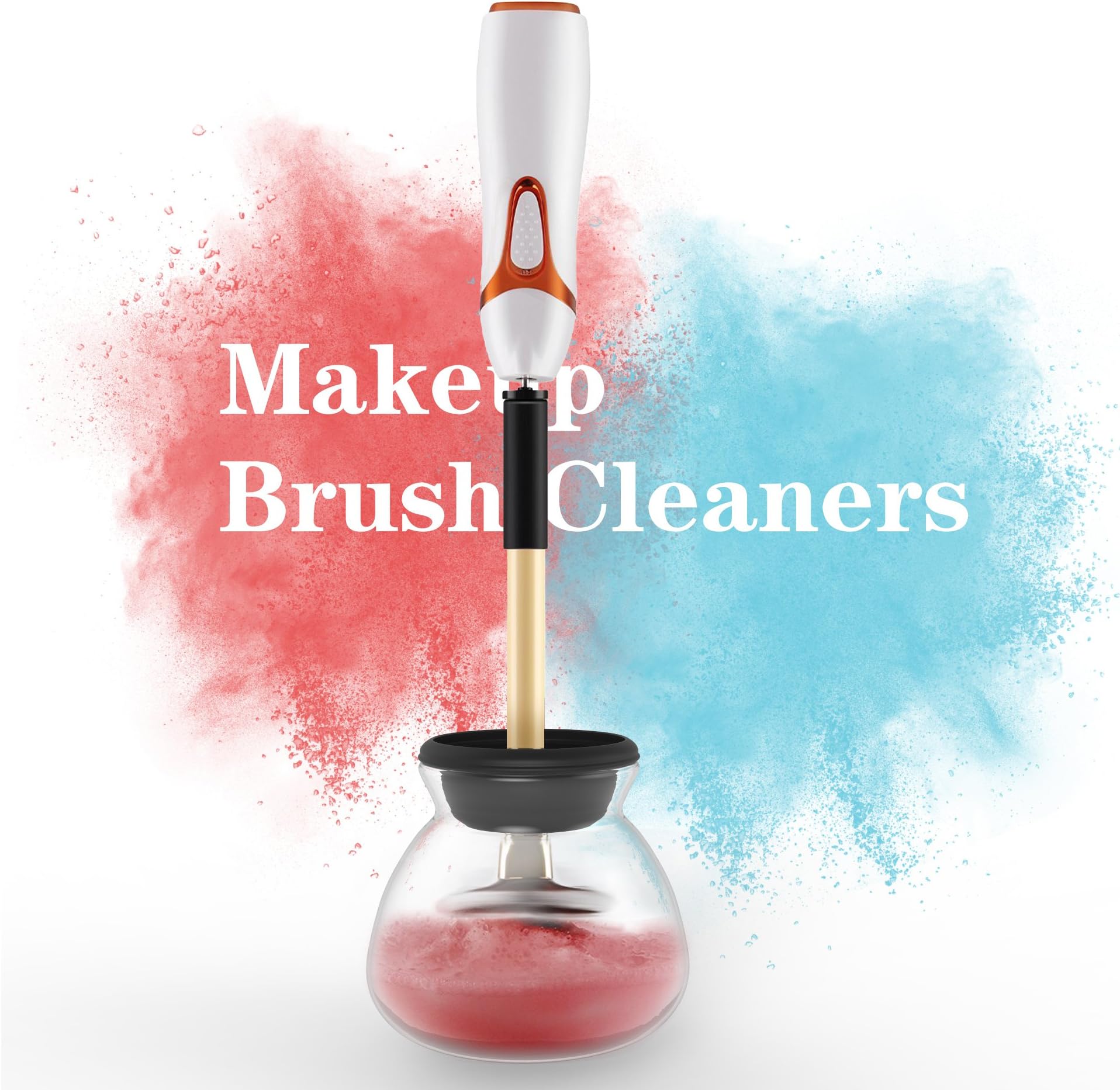 Makeup Brush Cleaner -PLYRFOCE Electric Brush Cleanser Kit Professional Makeup Brush Cleaner and Dryer Machine, Multi-function Make-up Brushes Cleaner with 8 Rubber Collars for All Makeup Brushes